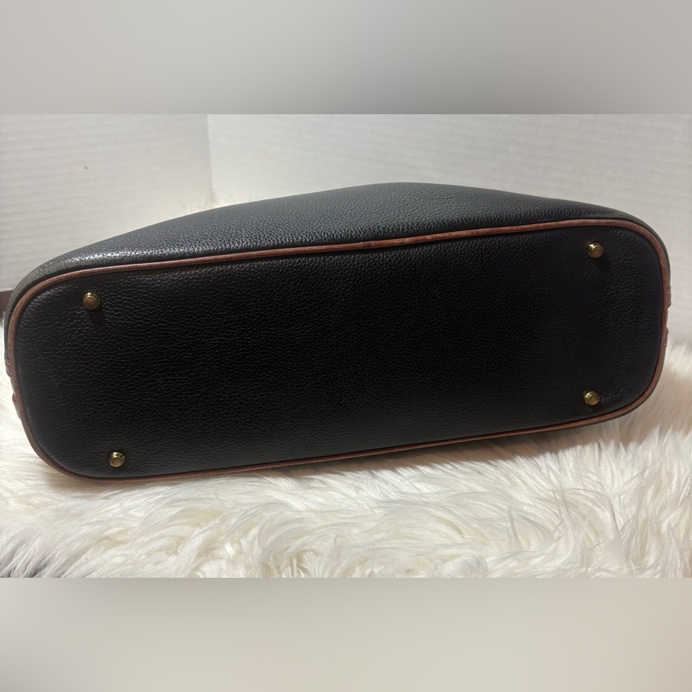 BALLY B Logo Black and Brown Leather Handbag - Picture 7 of 15